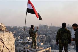 In Deraa raised the Syrian flag over the former militant stronghold